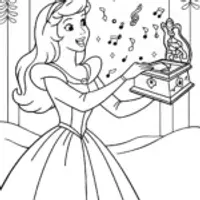 Belle’s Enchanted Music Box Coloring Page