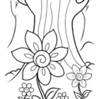 Whimsical Flower Folktale Coloring Page