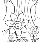 Whimsical Flower Folktale Coloring Page