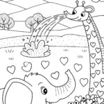 Heart Safari Adventure Coloring Page