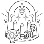 Celestial guardians in harmony coloring page