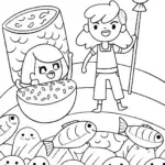 Anime Adventurers in a Whimsical Sushi World