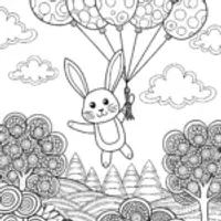 Easter Egg Balloon Adventure Coloring Page