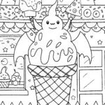 Charizard’s Magical Ice Cream Adventure Coloring Page