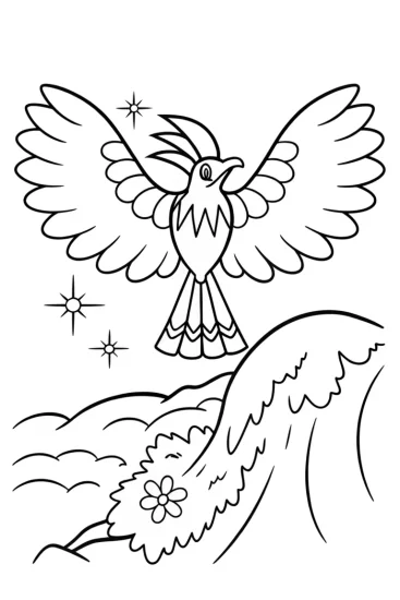A coloring page of Tapu Koko and Tapu Lele Coloring Page