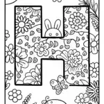 Happy Garden Letter H Coloring Page