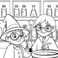 Mario and Luigi’s Magical Potion Adventure Coloring Page
