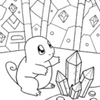 Charmander’s Crystal Cave Adventure Coloring Page
