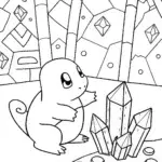 Charmander’s Crystal Cave Adventure Coloring Page