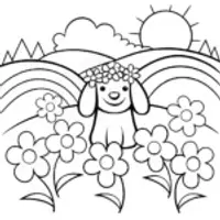 Rainbow Friends’ Flower Festival Coloring Page
