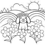 Rainbow Friends’ Flower Festival Coloring Page