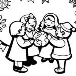 Celebrating Christmas Across Continents Coloring Page