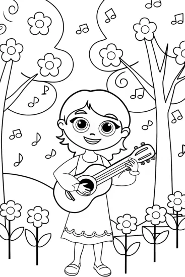 A coloring page of Mirabel’s Magical Musical Garden Coloring Page