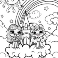 Bratz in a Dreamy Cloud Castle Coloring Page