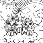 Bratz in a Dreamy Cloud Castle Coloring Page