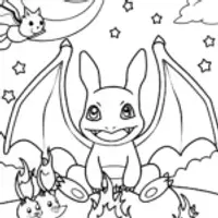 Charizard’s Cosmic Campfire Coloring Page