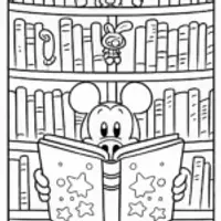Mickey Mouse’s Magical Book Adventure Coloring Page