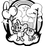 JJ’s Magical Adventure in the Rainbow Forest Coloring Page