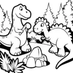 Dino Artisans at Work Coloring Page