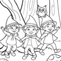 Goblins’ Mischief in the Enchanted Forest Coloring Page