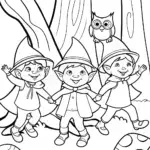 Goblins’ Mischief in the Enchanted Forest Coloring Page