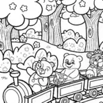 Care Bears Dreamy Train Adventure Coloring Page