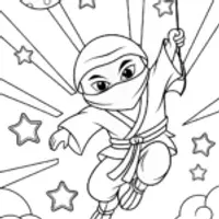 Ninja Starry Sky Adventure Coloring Page