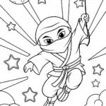 Ninja Starry Sky Adventure Coloring Page