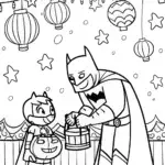 Batman at the Lantern Festival Coloring Page