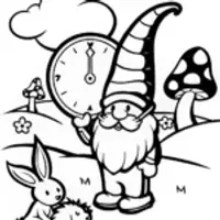 Gnome’s Enchanted Timekeeper Coloring Page