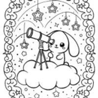 Cinnamoroll’s Starry Adventure Coloring Page