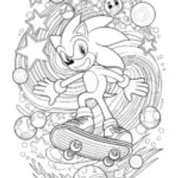 Sonic’s Cosmic Skate Adventure Coloring Page