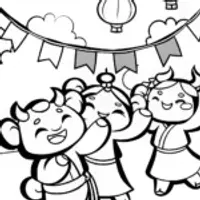 Demon Slayers’ Festival Coloring Page