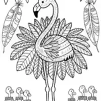 Flamingo Fashion Parade Coloring Page
