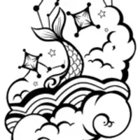 Mermaid’s Dreamy Starry Flight Coloring Page