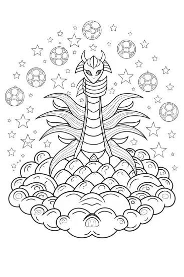 A coloring page of Giratina Altered Form Coloring Page