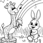 Rainbow Friends’ Joyful Music Journey Coloring Page