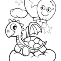 The Rainbow Friends’ Cloud Adventure Coloring Page