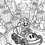 Koopa Troopa Canyon Racing Coloring Page