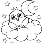 Chick’s Dreamy Starry Adventure Coloring Page