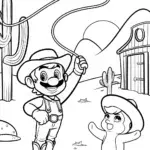 Mario and Luigi’s Wild West Adventure Coloring Page