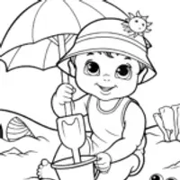 Baby’s Sunshine Adventure Coloring Page