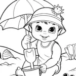 Baby’s Sunshine Adventure Coloring Page