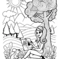 Barbie’s Art Adventure Coloring Page