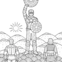 Captain America and the Shield of Unity Coloring Page