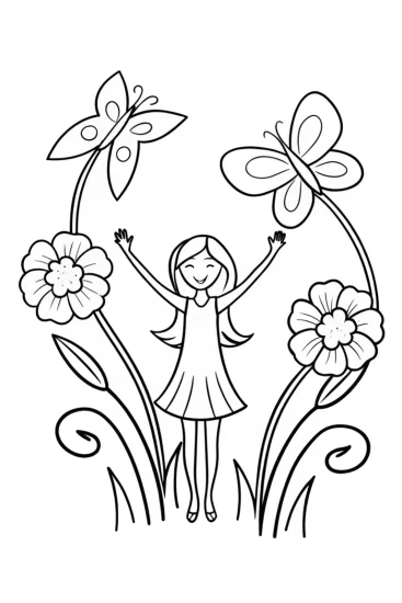 A coloring page of Magical Butterfly Dance with Mirabel Coloring Page