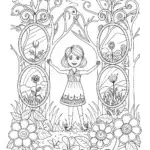 Magical Mirror Garden of Isabela Coloring Page