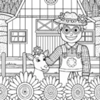 Blippi’s Magical Farm Adventure Coloring Page