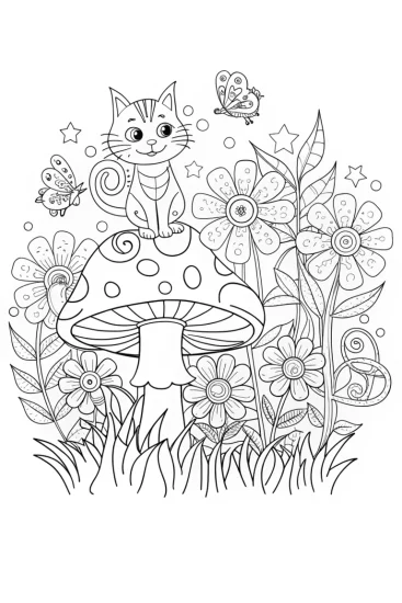 A coloring page of Rainbow Friends in the Enchanted Forest Coloring Page