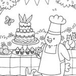 The Chicken Chef’s Garden Party Coloring Page